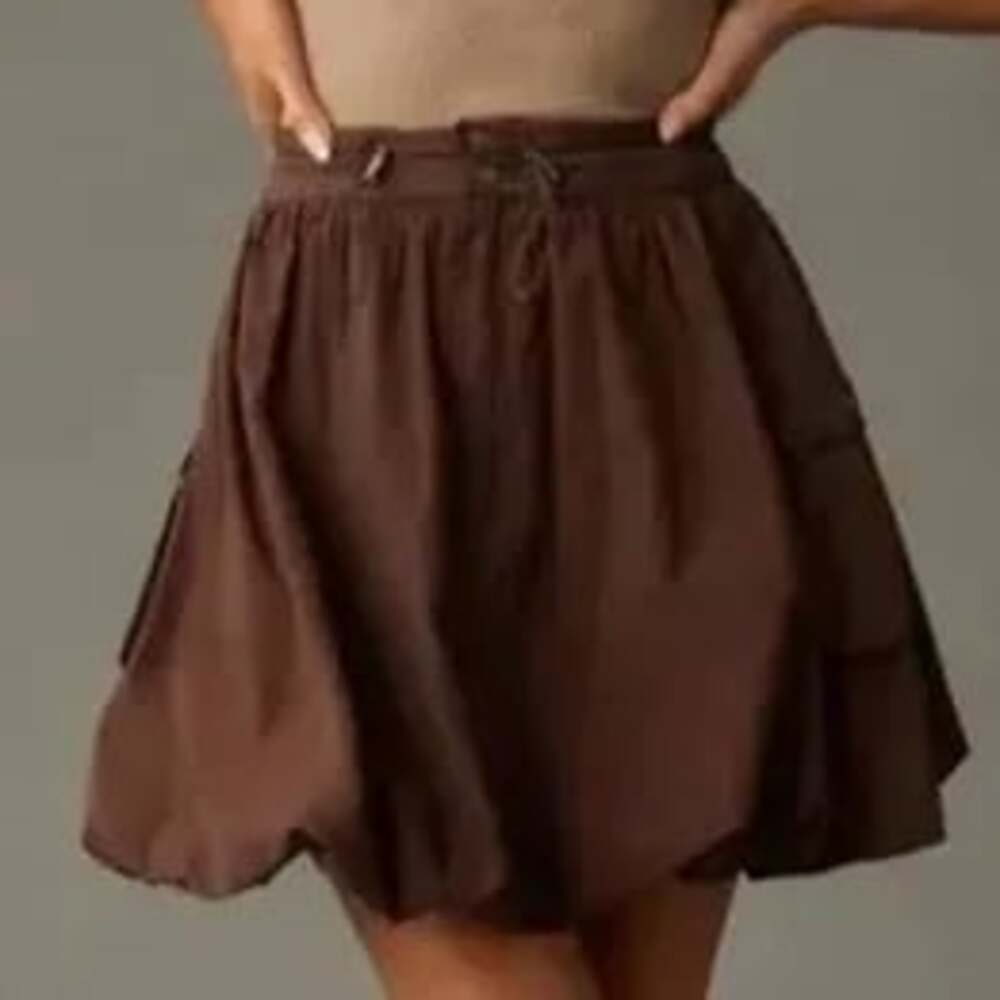 Pilcro Anthropologie Brown Parachute Cargo Skirt